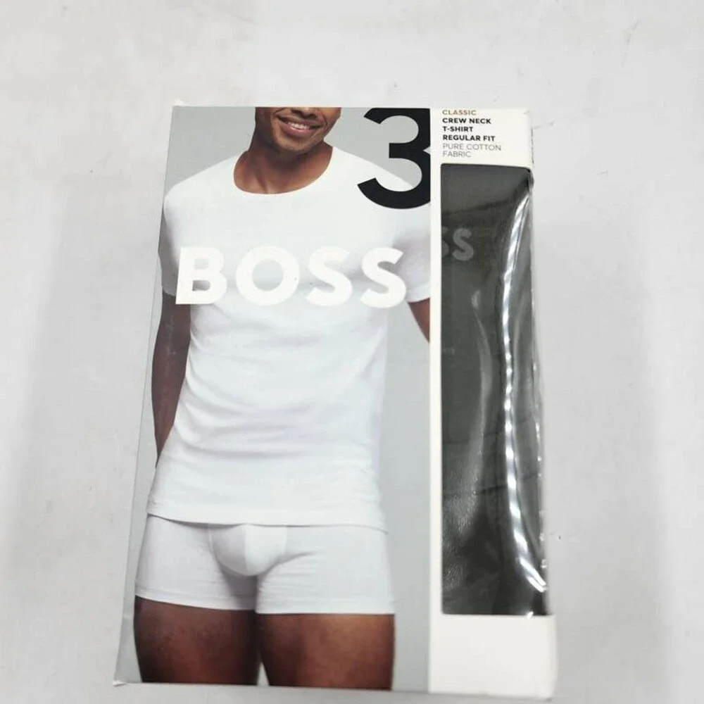 Boss Cotton Crewneck Regular Fit T-Shirt Men's M Multi Short Sleeve - Pack of 3